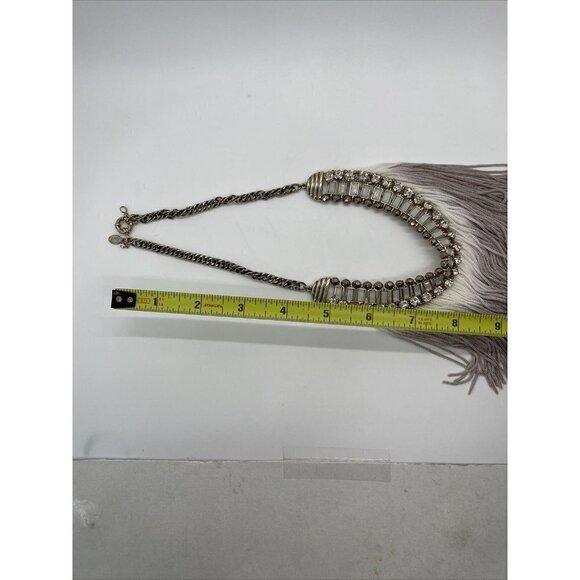 Express Gold Tone Chain Ombre Fringe Bib Collar Necklace 17.5" Egyptian Princess - Picture 3 of 5